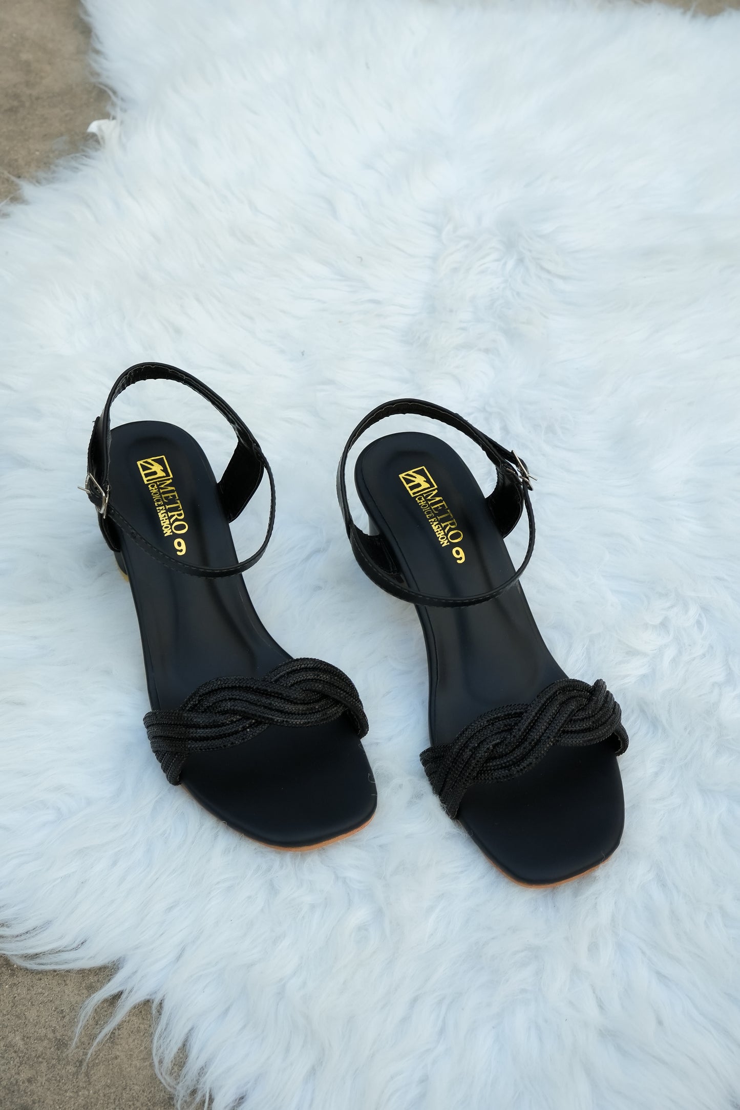 Black Braided Heels