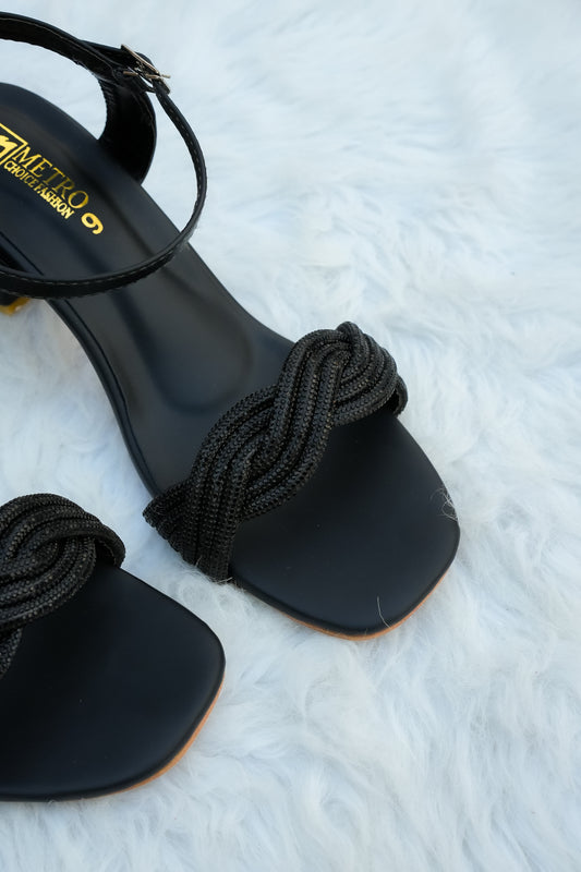 Black Braided Heels
