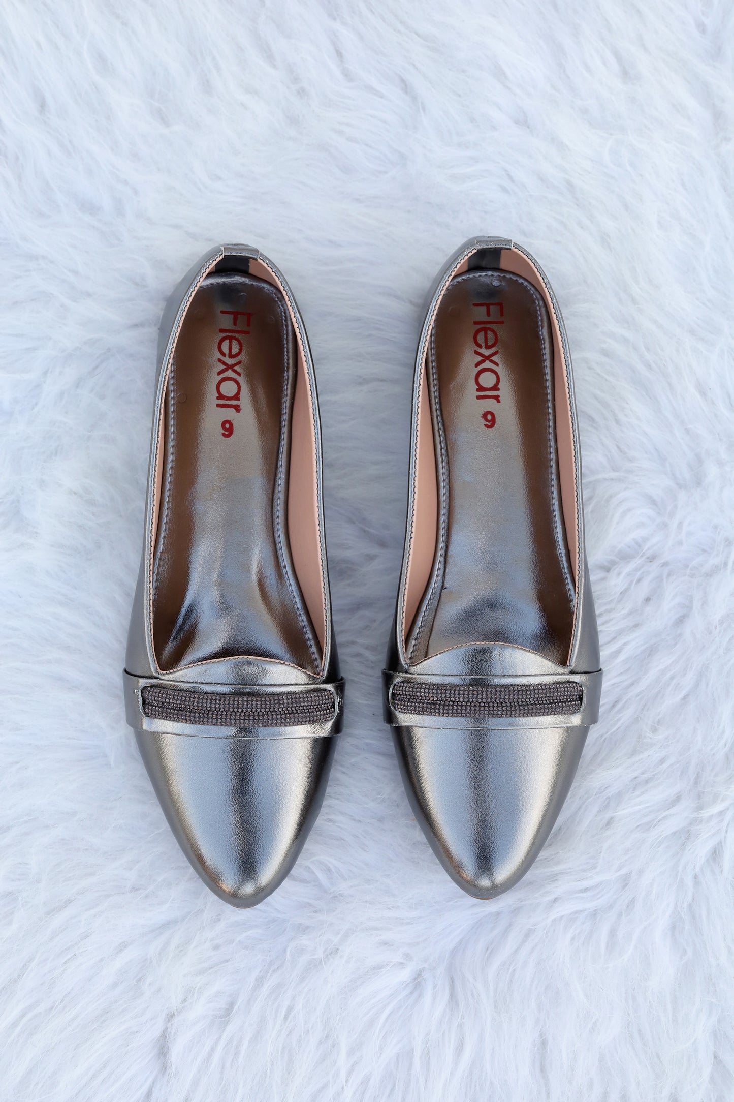 Flexar Shiny Grey Pumps for Women