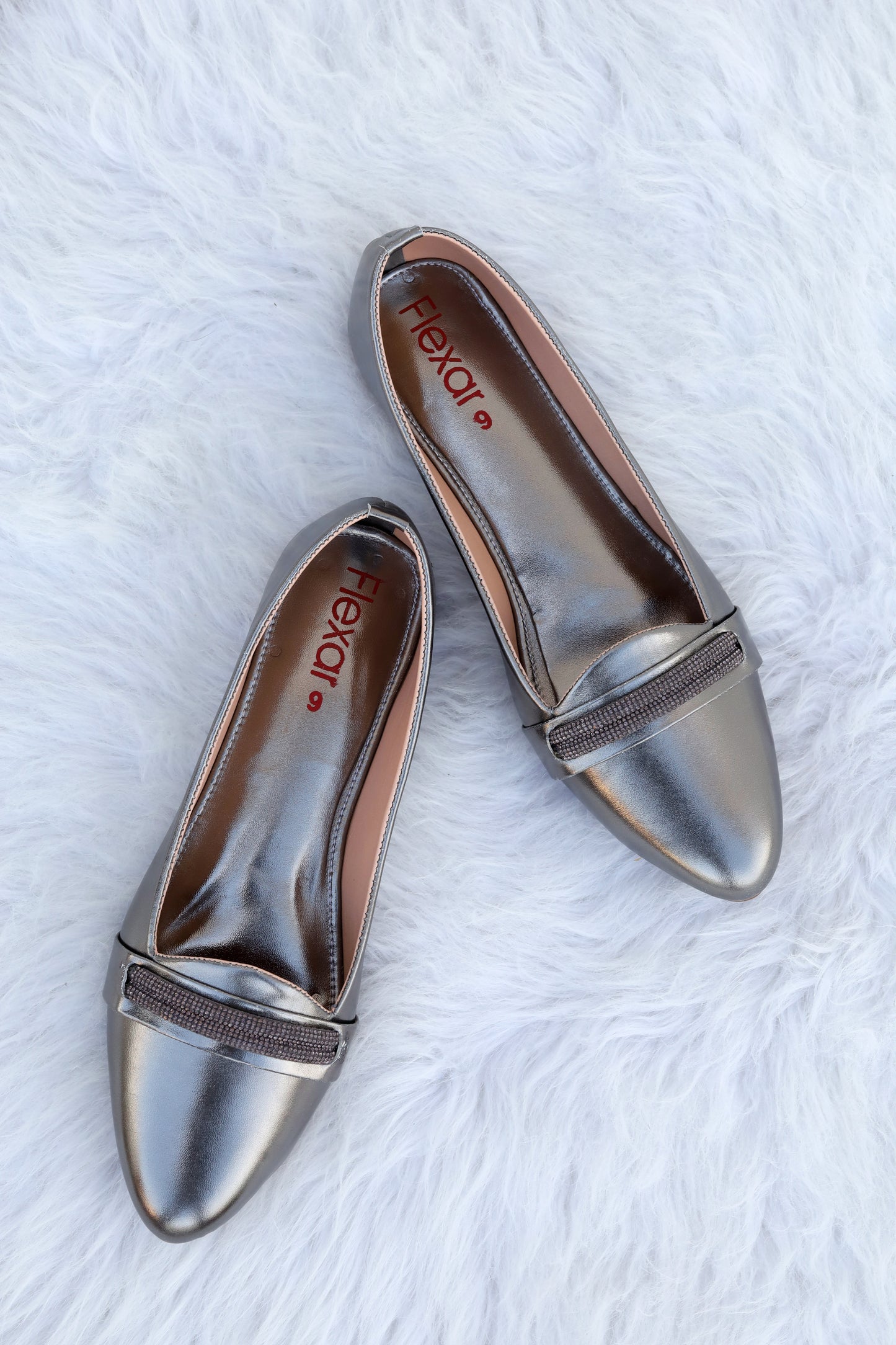 Flexar Shiny Grey Pumps for Women