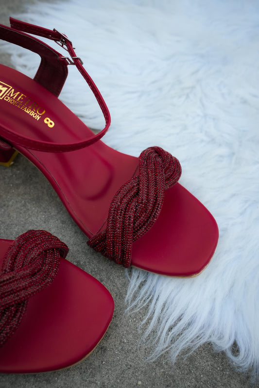 Maroon Braided Heel