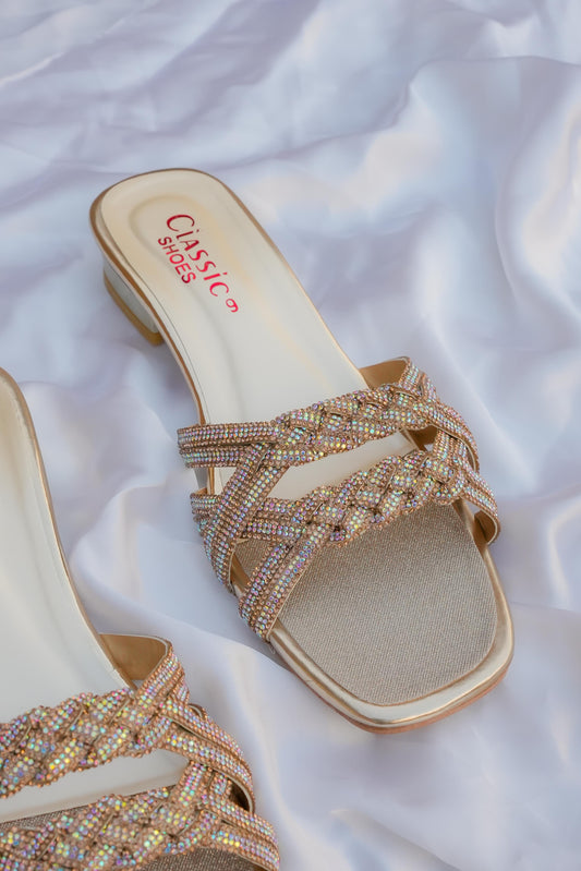 Golden Braided Fancy Heels